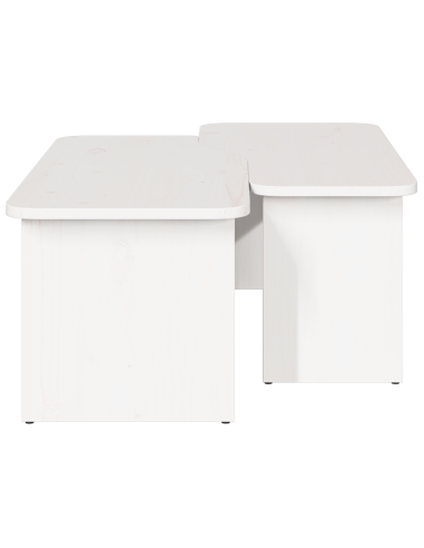 Tavolino da salotto 2 pcs Bianco Legno di pino massello