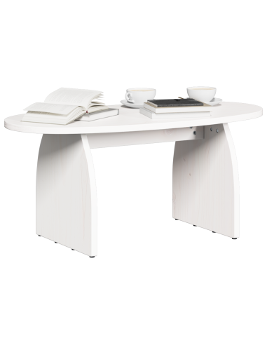 Tavolino da salotto Bianco 80 x 40 x 35 cm Pino massello