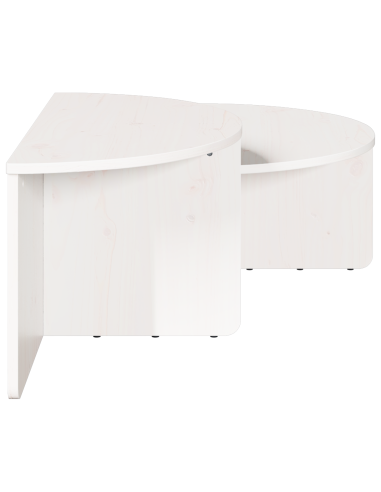 Tavolino da salotto 2 pcs Bianco Legno di pino massello