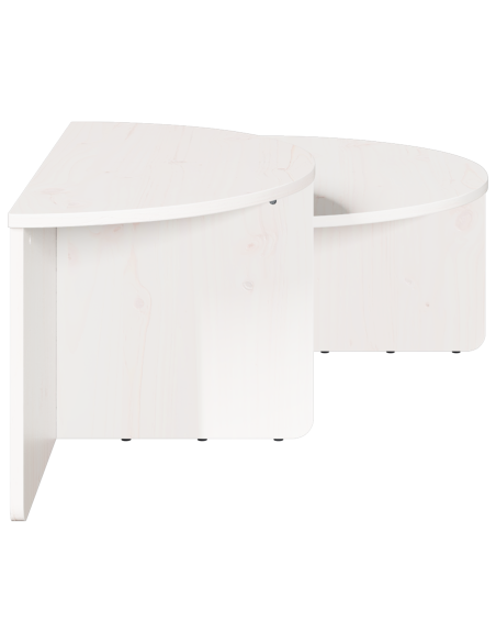 Tavolino da salotto 2 pcs Bianco Legno di pino massello