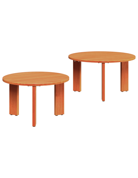 Tavolino da salotto 2 pcs Marrone cerato Legno massello di pino