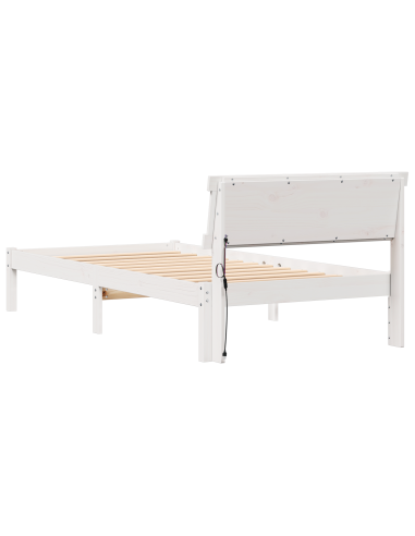 Struttura del letto Bianco 75 x 190 cm Pino massello