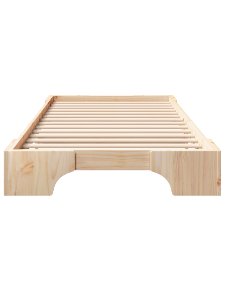 Struttura letto a terra Marrone 80 x 210 cm legno