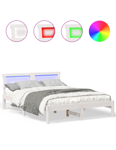 Struttura del letto Bianco 120 x 190 cm Pino massello