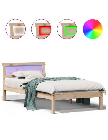 Struttura del letto Marrone 100 x 200 cm Pino massello