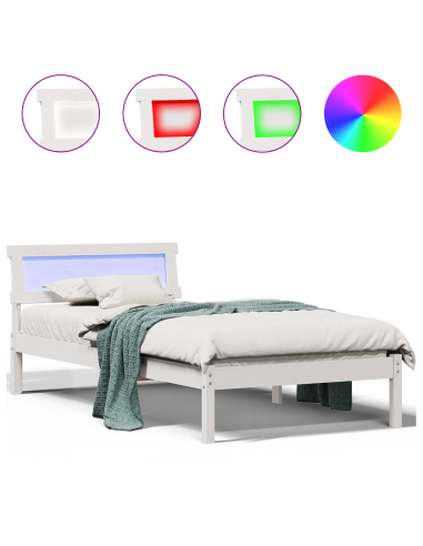 Struttura del letto Bianco 75 x 190 cm Pino massello