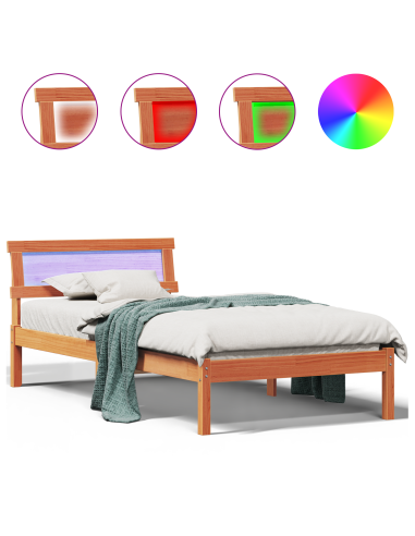 Struttura del letto Marrone cerato 75 x 190 cm Pino massello