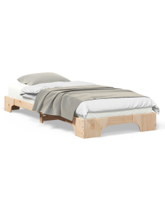 Struttura del letto Marrone 80 x 210 cm Pino massello 2