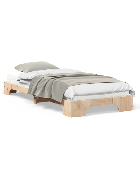 Struttura letto a terra Marrone 80 x 210 cm legno