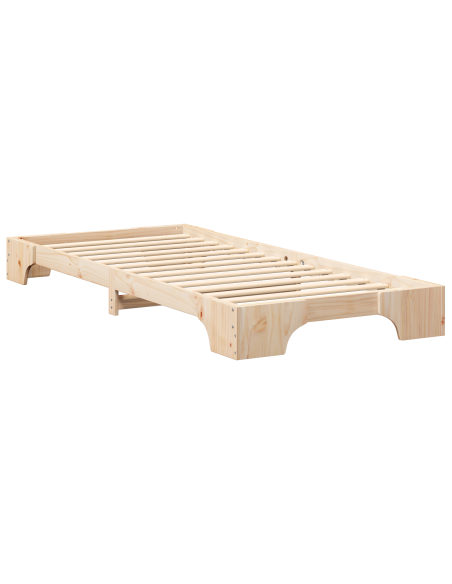 Struttura letto a terra Marrone 80 x 210 cm legno