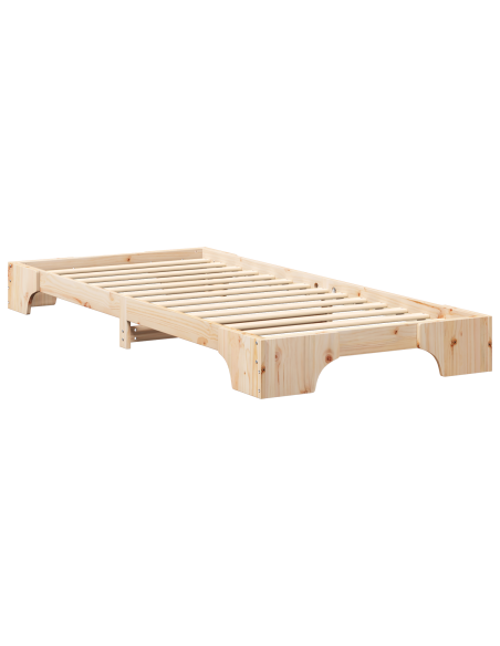 Struttura letto a terra Marrone 80 x 210 cm legno
