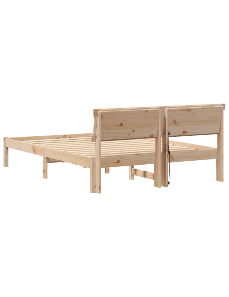 Struttura del letto Marrone 120 x 190 cm Pino massello