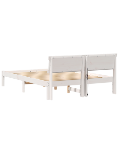 Struttura del letto Bianco 135 x 190 cm Pino massello