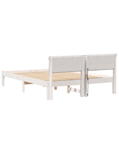 Struttura del letto Bianco 135 x 190 cm Pino massello