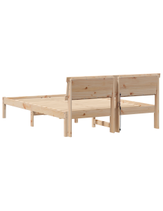 Struttura del letto Marrone 120 x 200 cm Pino massello