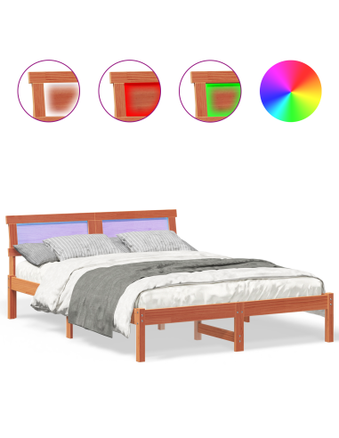 Struttura del letto Marrone cerato 135 x 190 cm Pino massello