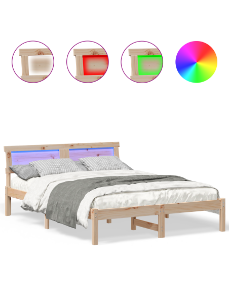 Struttura del letto Marrone 135 x 190 cm Pino massello