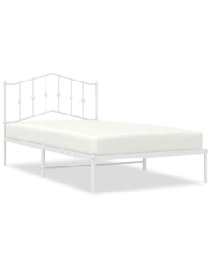 Giroletto con Testiera Metallo Bianco 100x200 cm