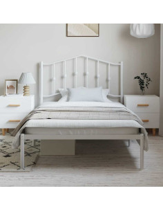 Giroletto con Testiera Metallo Bianco 100x200 cm 2