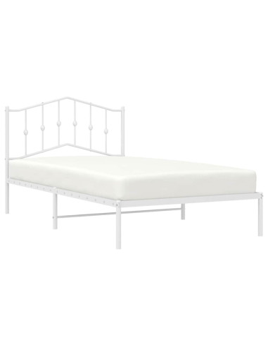 Giroletto con Testiera Metallo Bianco 100x200 cm