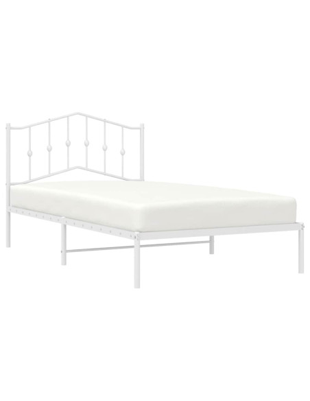 Giroletto con Testiera Metallo Bianco 100x200 cm