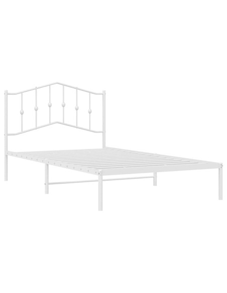 Giroletto con Testiera Metallo Bianco 100x200 cm