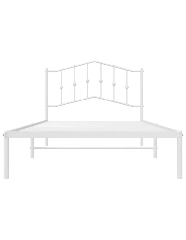 Giroletto con Testiera Metallo Bianco 100x200 cm