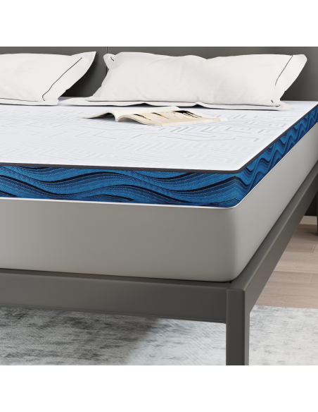 Topper per materasso Bianco 200 x 200 cm Tessuto Jacquard