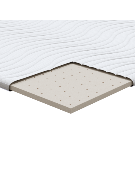 Topper per materasso Bianco 90 x 200 cm Tessuto a maglia