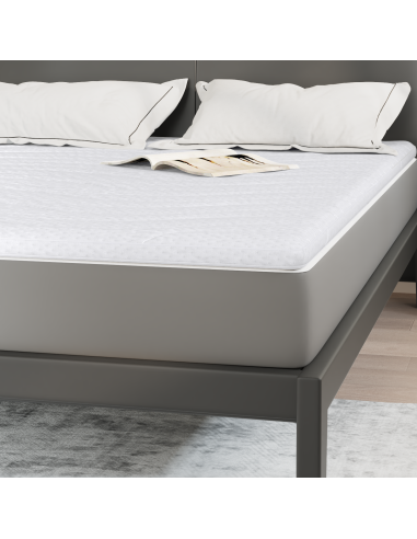 Topper per materasso Bianco 140 x 200 cm Tessuto a maglia