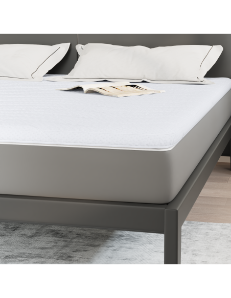 Topper per materasso Bianco 180 x 200 cm Tessuto a maglia