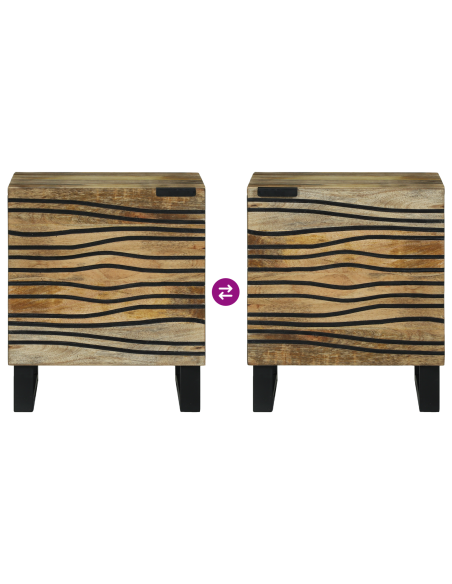 Comodini Marrone e Nero 40 x 33.5 x 46 cm