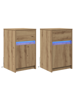 Armadio da Letto LED 2 pcs rovere artigianale 38 x 34 x 61 cm