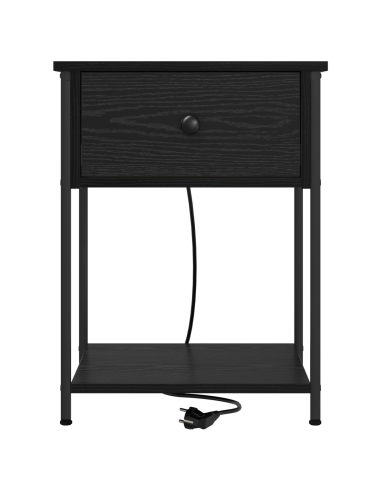 Armadio da Notte Rovere Nero 42 x 41 x 56 cm Legno multistrato