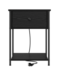 Armadio da Notte con cassetto 2 pcs Rovere Nero 42 x 41 x 56 cm 2