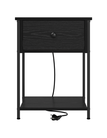 Armadio da Notte con cassetto 2 pcs Rovere Nero 42 x 41 x 56 cm