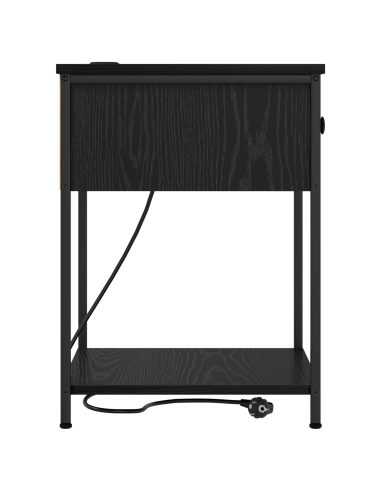 Armadio da Notte con cassetto 2 pcs Rovere Nero 42 x 41 x 56 cm