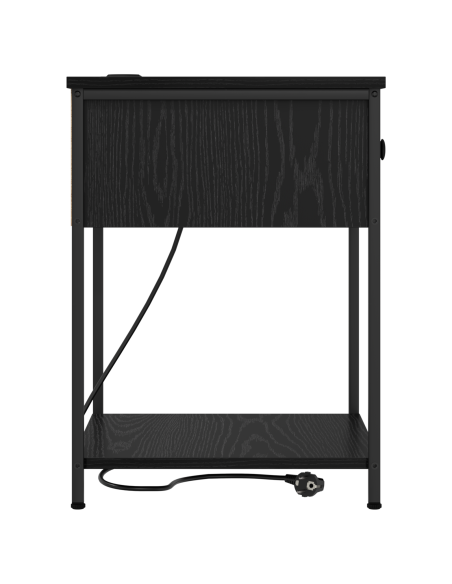 Armadio da Notte con cassetto 2 pcs Rovere Nero 42 x 41 x 56 cm