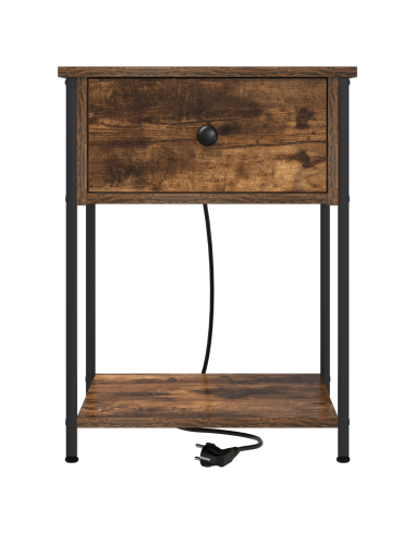 Armadio da Notte con cassetto 2 pcs Rovere fumé 42 x 41 x 56 cm