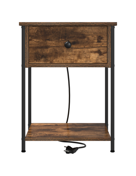 Armadio da Notte con cassetto 2 pcs Rovere fumé 42 x 41 x 56 cm