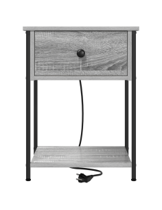 Armadio da Notte con cassetto Grigio Sonoma 42 x 41 x 56 cm 2