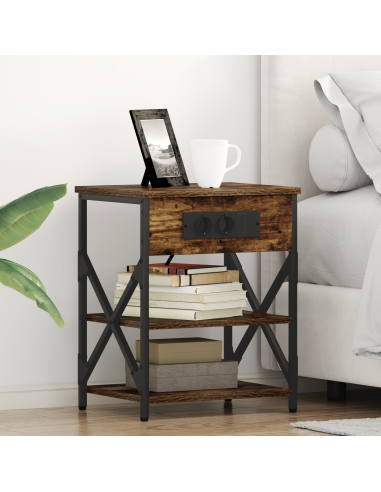 Armadio da Notte Rovere fumé 41 x 31 x 51 cm Legno multistrato