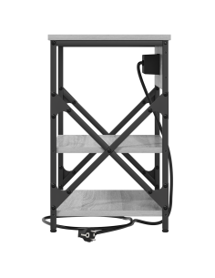 Armadio da Notte con lo scaffale Grigio Sonoma 41 x 31 x 51 cm 2