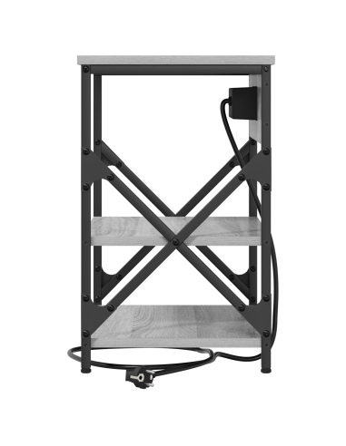 Armadio da Notte con lo scaffale Grigio Sonoma 41 x 31 x 51 cm