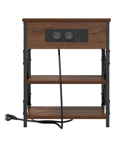 Armadio da Notte con lo scaffale Rovere Marrone 41 x 31 x 51 cm