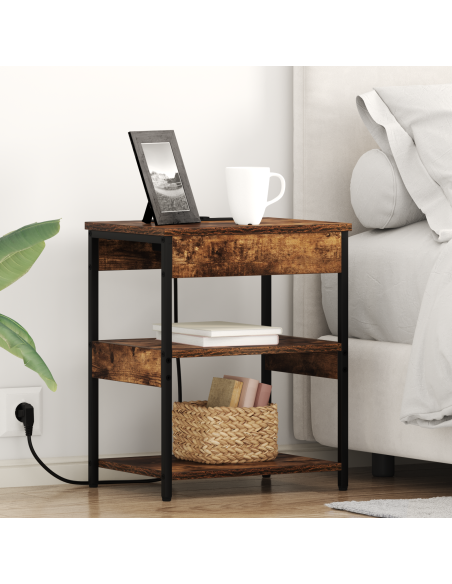 Armadio da Notte Rovere fumé 41 x 31 x 51 cm Legno multistrato