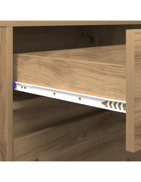 Mobile TV con luci a strisce a LED con cassetto con archiviazione Marrone 181 x 34 x 50 cm