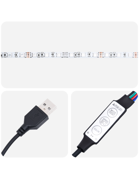 Mobile TV con luci a strisce a LED con cassetto con archiviazione Marrone 181 x 34 x 50 cm