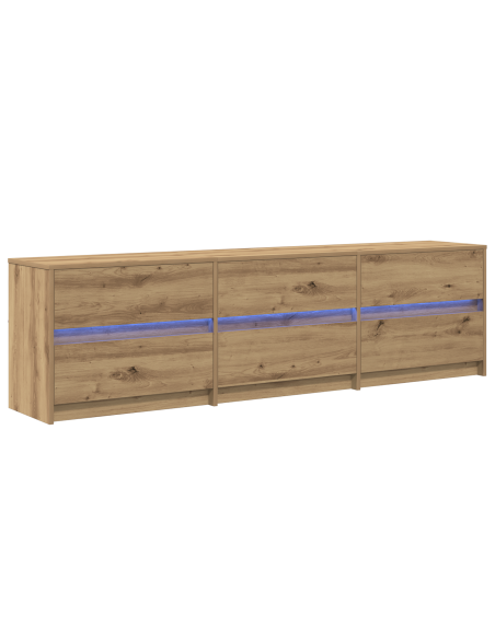 Mobile TV con luci a strisce a LED con cassetto con archiviazione Marrone 181 x 34 x 50 cm