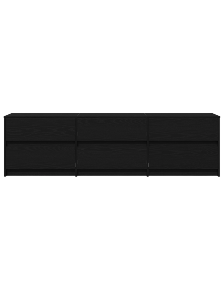 Mobile TV Nero 182 x 34 x 50 cm Legno multistrato